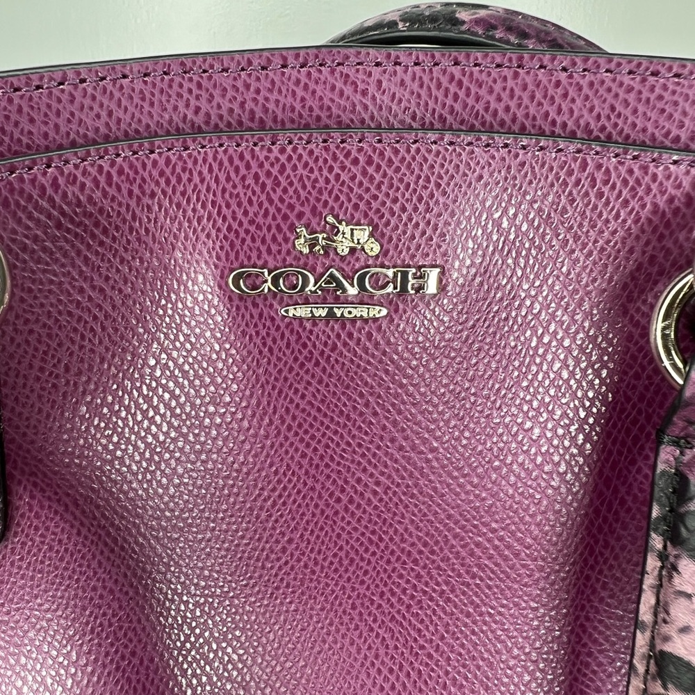 Rare Coach Minetta Plum Exotic Python Embossed Cr… - image 5